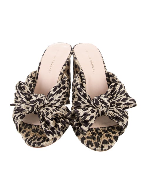 Loeffler Randall Animal Print Bow Accents Slides