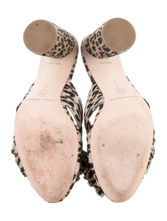 Loeffler Randall Animal Print Bow Accents Slides