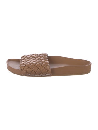 Loeffler Randall Leather Braided Accents Slides