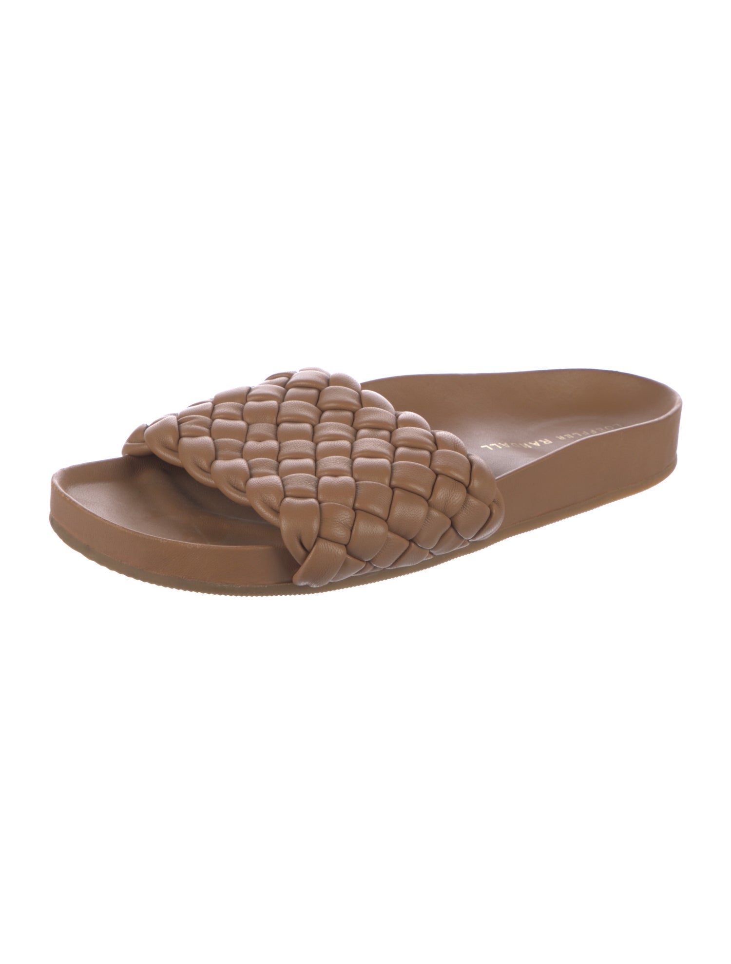 Loeffler Randall Leather Braided Accents Slides