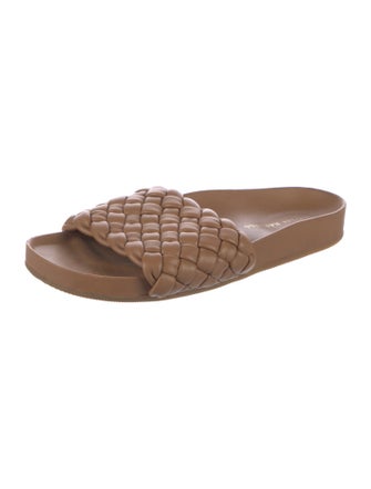 Loeffler Randall Leather Braided Accents Slides