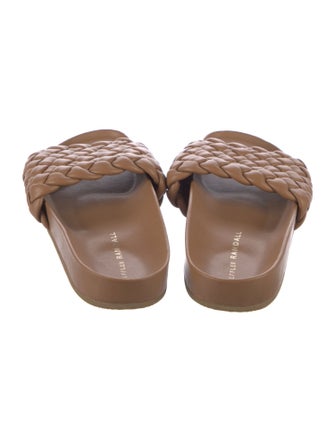 Loeffler Randall Leather Braided Accents Slides