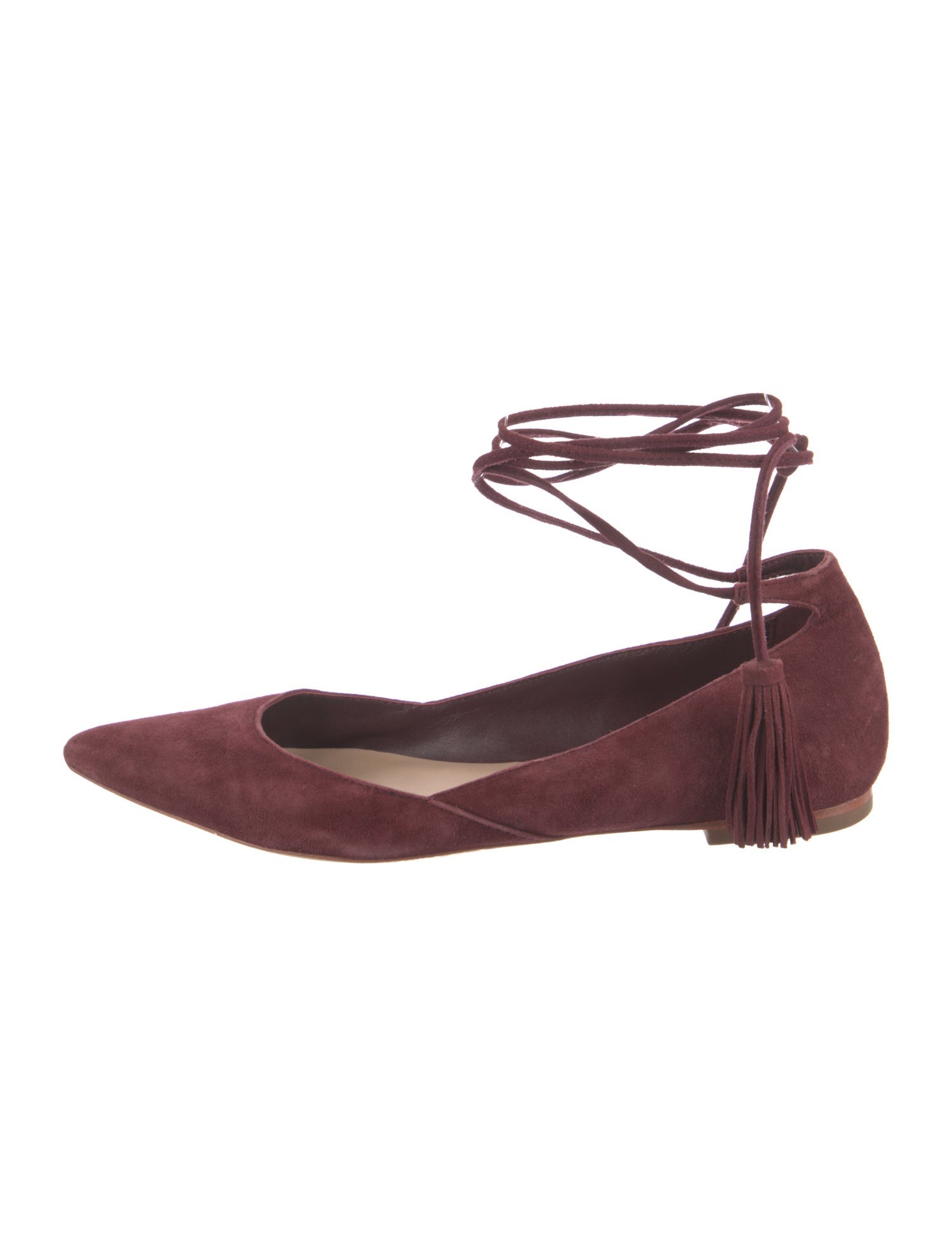 Loeffler Randall Suede Tassel Accents Flats