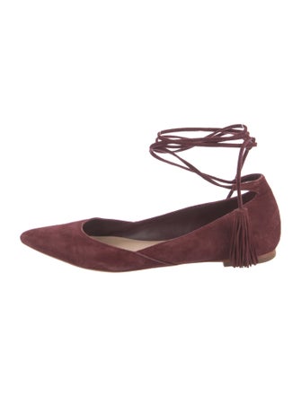 Loeffler Randall Suede Tassel Accents Flats