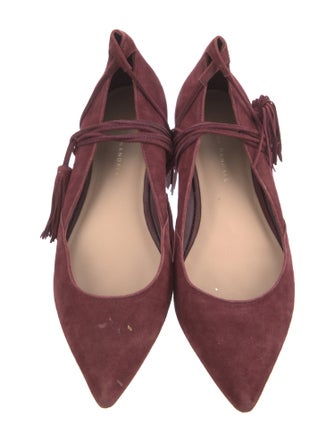 Loeffler Randall Suede Tassel Accents Flats