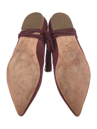Loeffler Randall Suede Tassel Accents Flats
