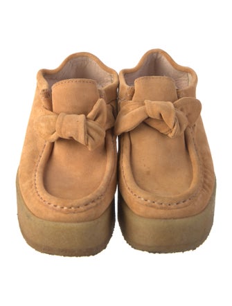 Loeffler Randall Suede Bow Accents Lace-Up Boots