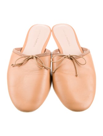 Loeffler Randall Leather Bow Accents Mules
