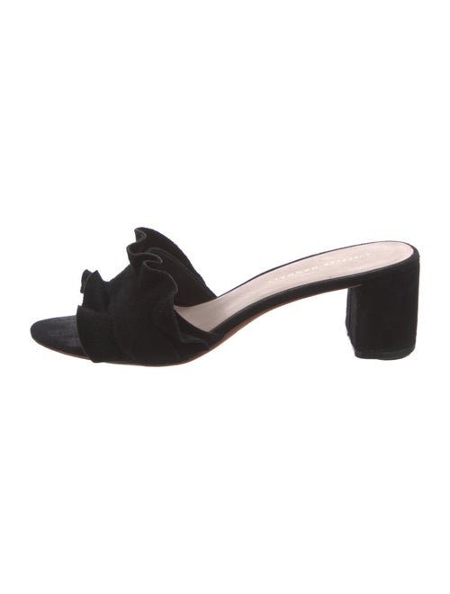 Loeffler Randall Suede Ruffle Embellishment Slides