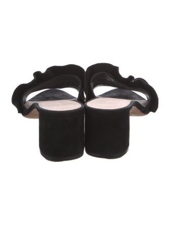 Loeffler Randall Suede Ruffle Embellishment Slides