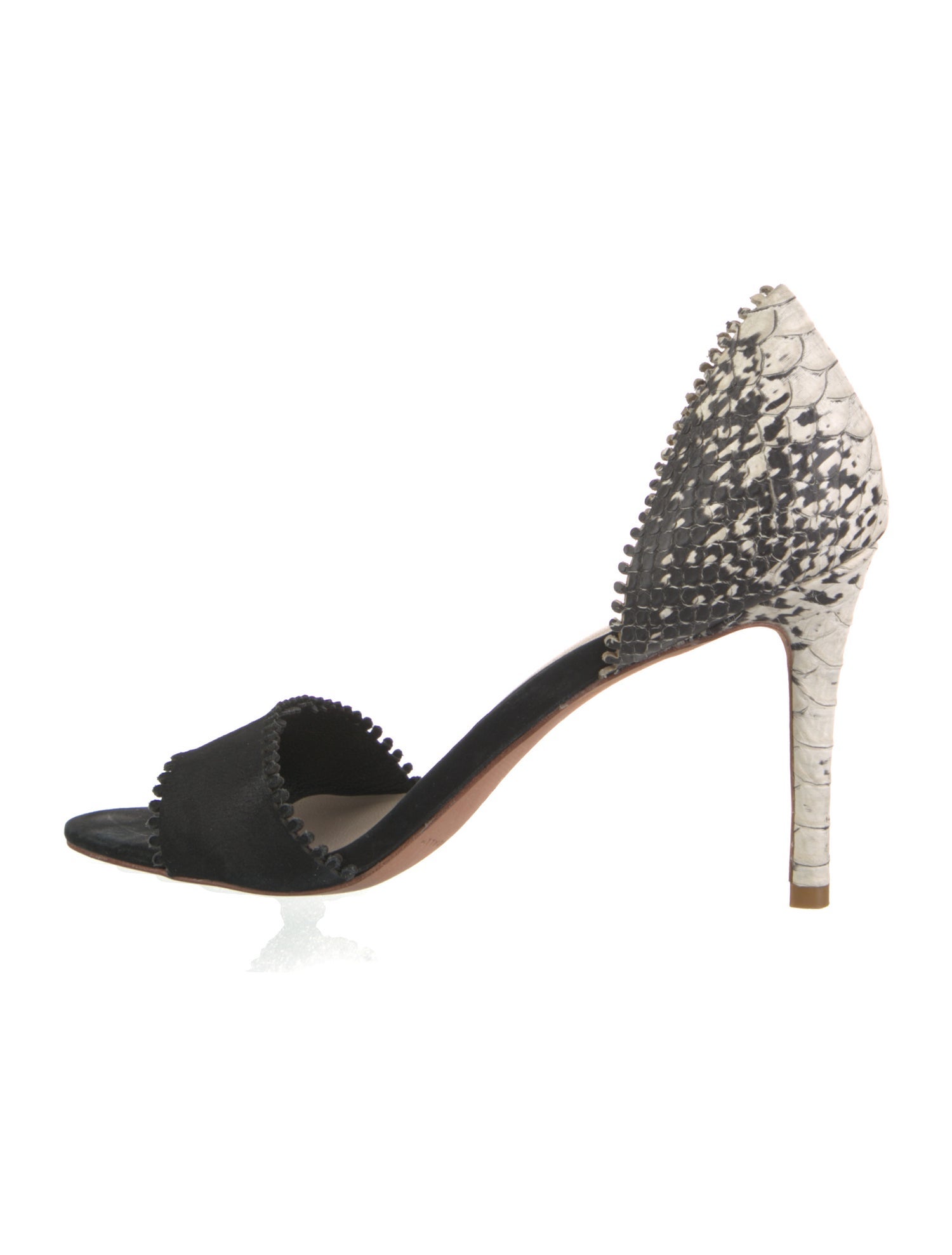 Loeffler Randall Leather Scalloped Accent Sandals