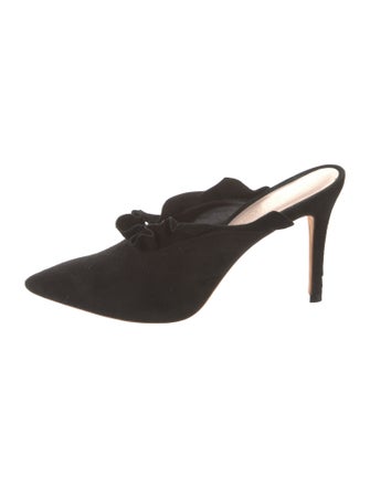 Loeffler Randall Suede Ruffle Embellishment Mules