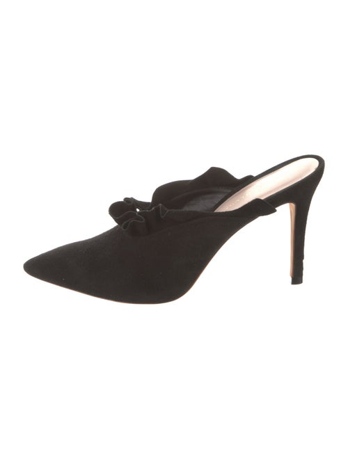Loeffler Randall Suede Ruffle Embellishment Mules