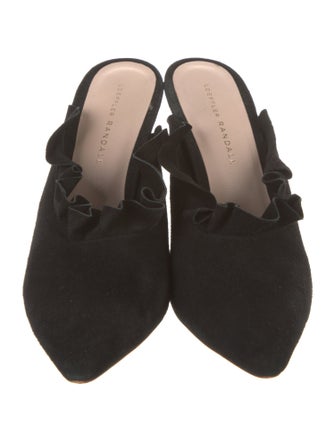 Loeffler Randall Suede Ruffle Embellishment Mules