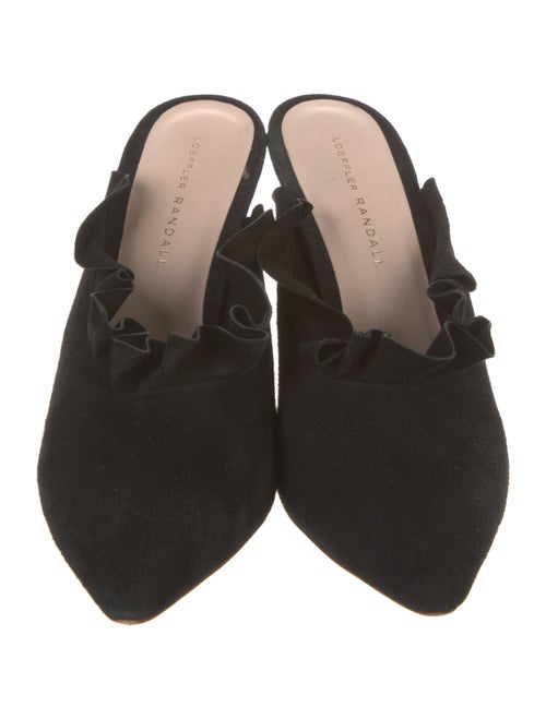 Loeffler Randall Suede Ruffle Embellishment Mules