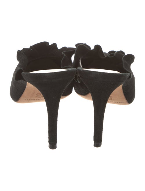 Loeffler Randall Suede Ruffle Embellishment Mules