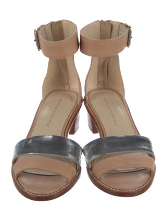 Loeffler Randall Leather Colorblock Pattern Sandals