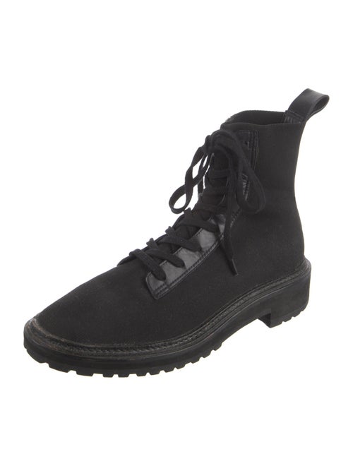 Loeffler Randall Leather Trim Embellishment Combat Boots