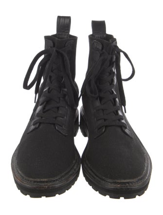 Loeffler Randall Leather Trim Embellishment Combat Boots