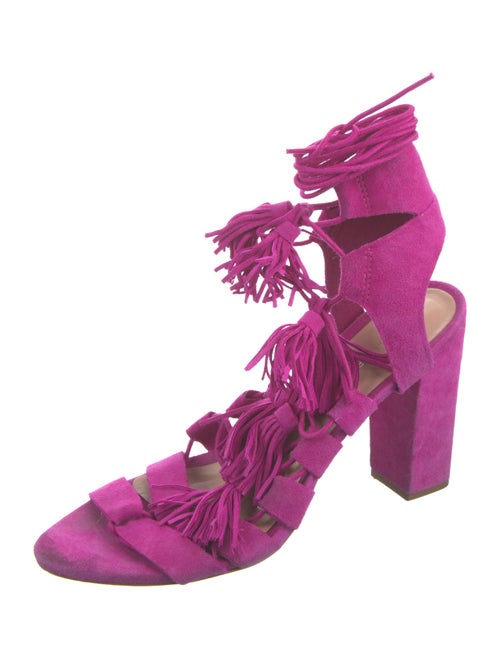 Loeffler Randall Suede Tassel Accents Gladiator Sandals