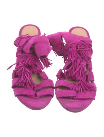 Loeffler Randall Suede Tassel Accents Gladiator Sandals