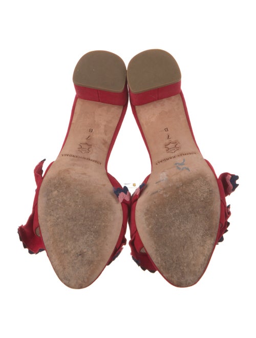 Loeffler Randall Suede Ruffle Embellishment Slides