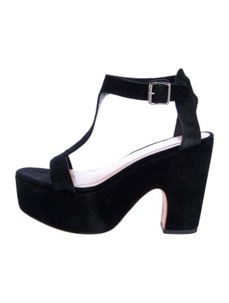 Loeffler Randall Suede T-Strap Sandals