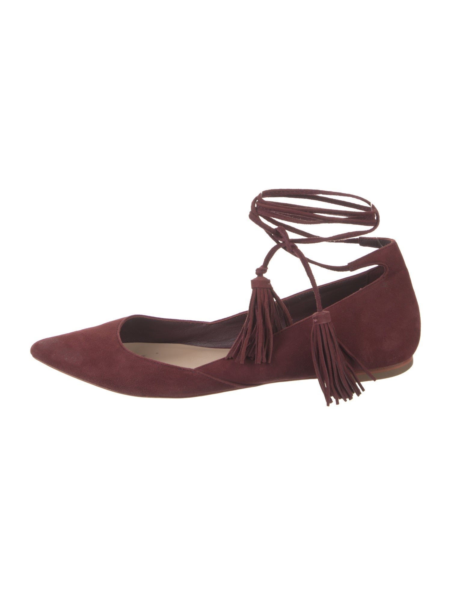 Loeffler Randall Suede Tassel Accents Ballet Flats