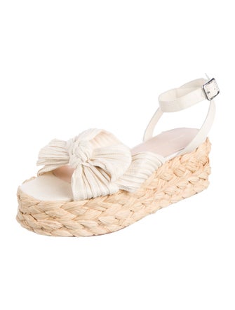 Loeffler Randall Raffia Bow Accents Espadrilles
