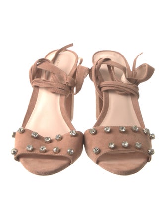 Loeffler Randall Suede Crystal Embellishments Sandals