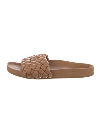 Loeffler Randall Leather Braided Accents Slides