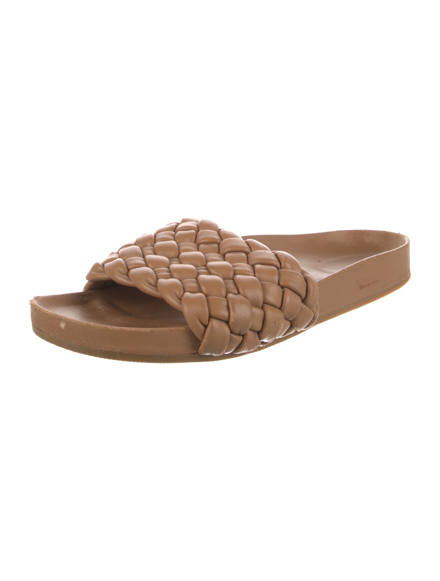 Loeffler Randall Leather Braided Accents Slides
