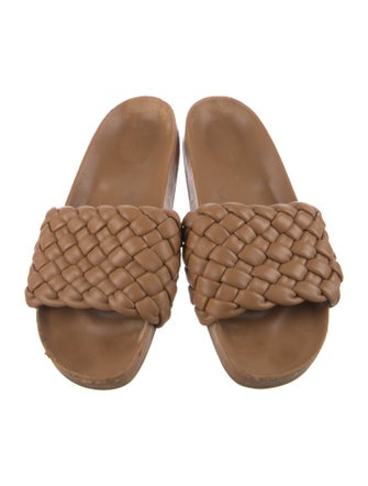 Loeffler Randall Leather Braided Accents Slides
