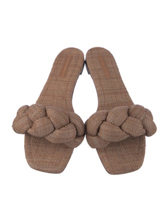 Loeffler Randall Raffia Braided Accents Slides