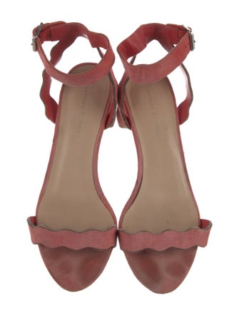 Loeffler Randall Suede Scalloped Accent Sandals