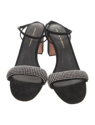 Loeffler Randall Suede Crystal Embellishments Sandals