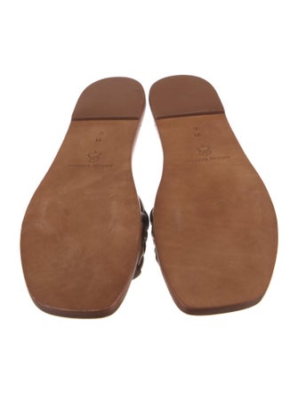 Loeffler Randall Leather Braided Accents Slides