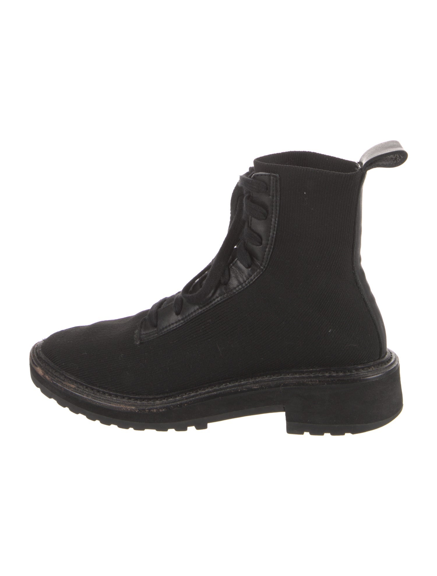 Loeffler Randall Nylon Leather Trim Embellishment Combat Boots