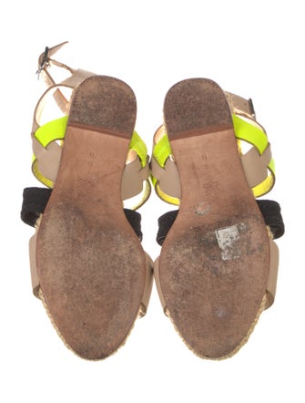 Loeffler Randall Leather Colorblock Pattern Sandals