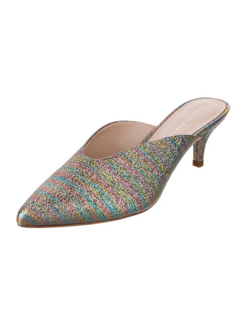 Loeffler Randall Canvas Plaid Print Mules