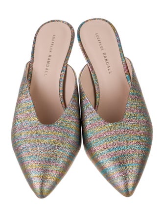 Loeffler Randall Canvas Plaid Print Mules