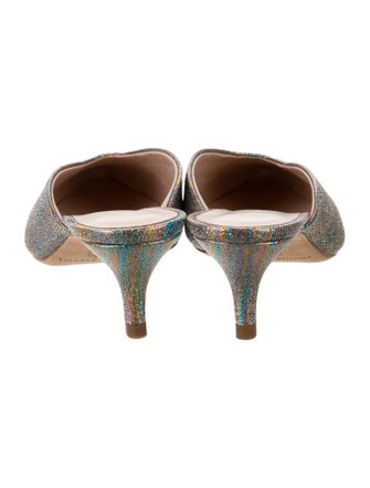 Loeffler Randall Canvas Plaid Print Mules