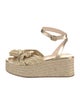 Loeffler Randall Leather Bow Accents Espadrilles