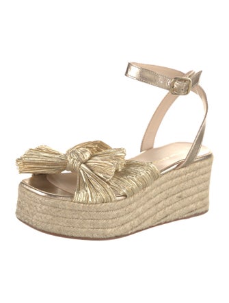 Loeffler Randall Leather Bow Accents Espadrilles