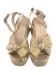 Loeffler Randall Leather Bow Accents Espadrilles