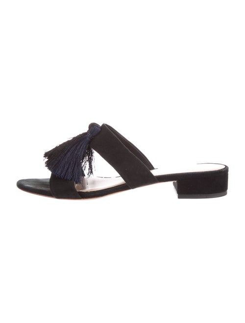 Loeffler Randall Suede Tassel Accents Slides