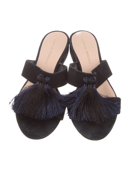 Loeffler Randall Suede Tassel Accents Slides