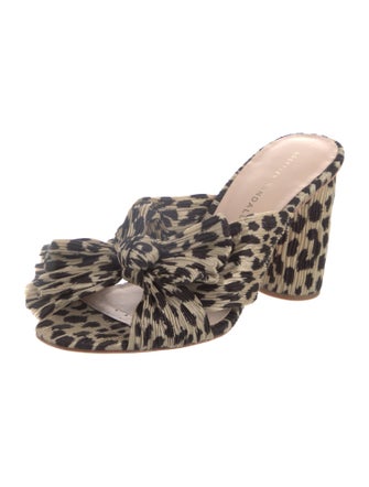 Loeffler Randall Animal Print Bow Accents Slides