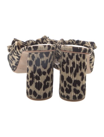 Loeffler Randall Animal Print Bow Accents Slides