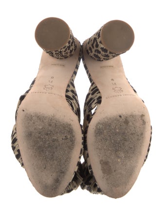 Loeffler Randall Animal Print Bow Accents Slides